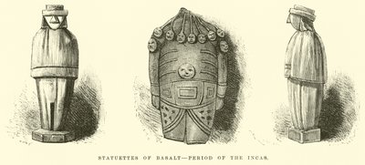 Statuettes of Basalt, Period of the Incas by Edouard Riou